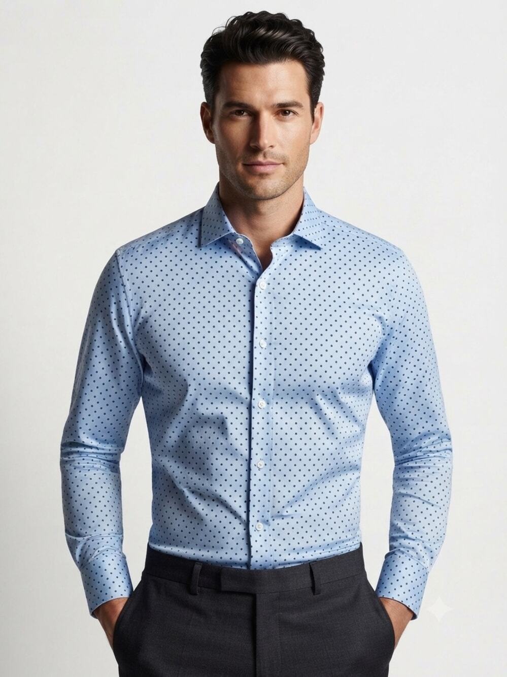 New Georg Roth polka dot men’s casual button down shirt sz S